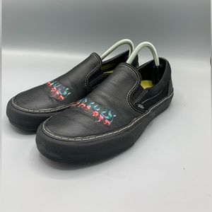 Vans Size 8.5 M WADE GOODALL SF Black Leather Slip On Sneakers New Men's Shoes